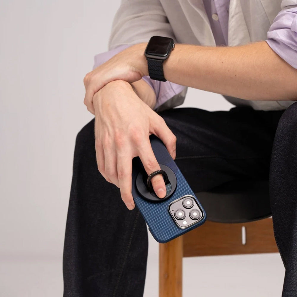 Pitaka Tactile Woven Sunset-Moonrise Serisi iPhone 16 Pro Max M-safe Şarj Özellikli Grip 3 Standlı Aramid Fiber Moonrise Kılıf Pitaka Tactile Woven Sunset-Moonrise Serisi iPhone 16 Pro Max M-safe Şarj Özellikli Grip 3 Standlı Aramid Fiber Moonrise Kılıf